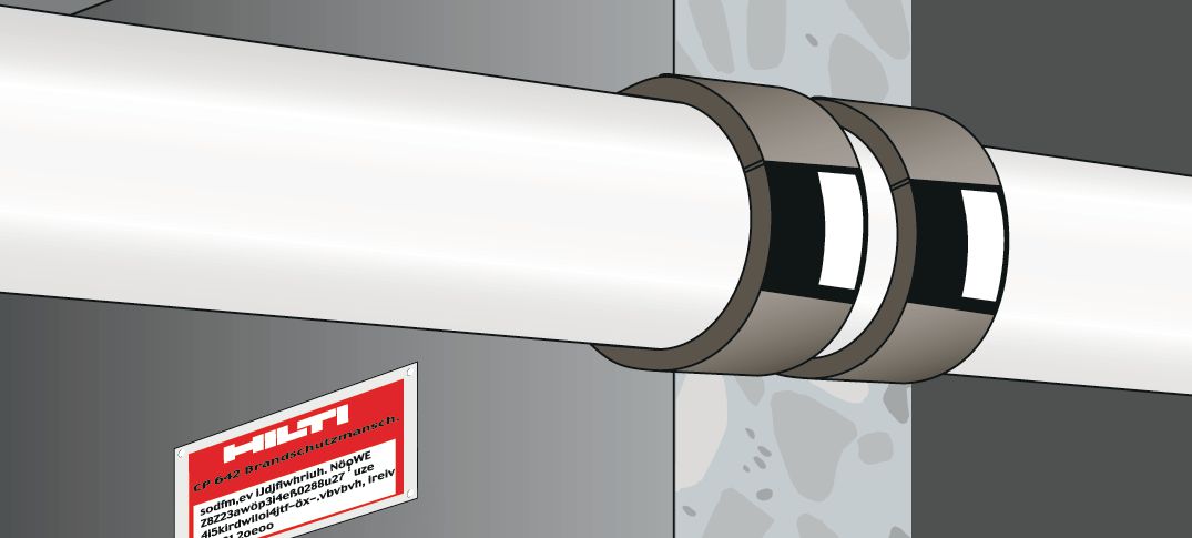 CP648 S Firestop picto,illustration wrap strip,single
